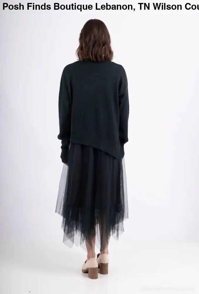 Asymmetric Fit Sweater & Dress Set: Grey - Posh Finds