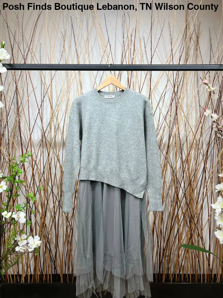 Asymmetric Fit Sweater & Dress Set: Grey - Posh Finds