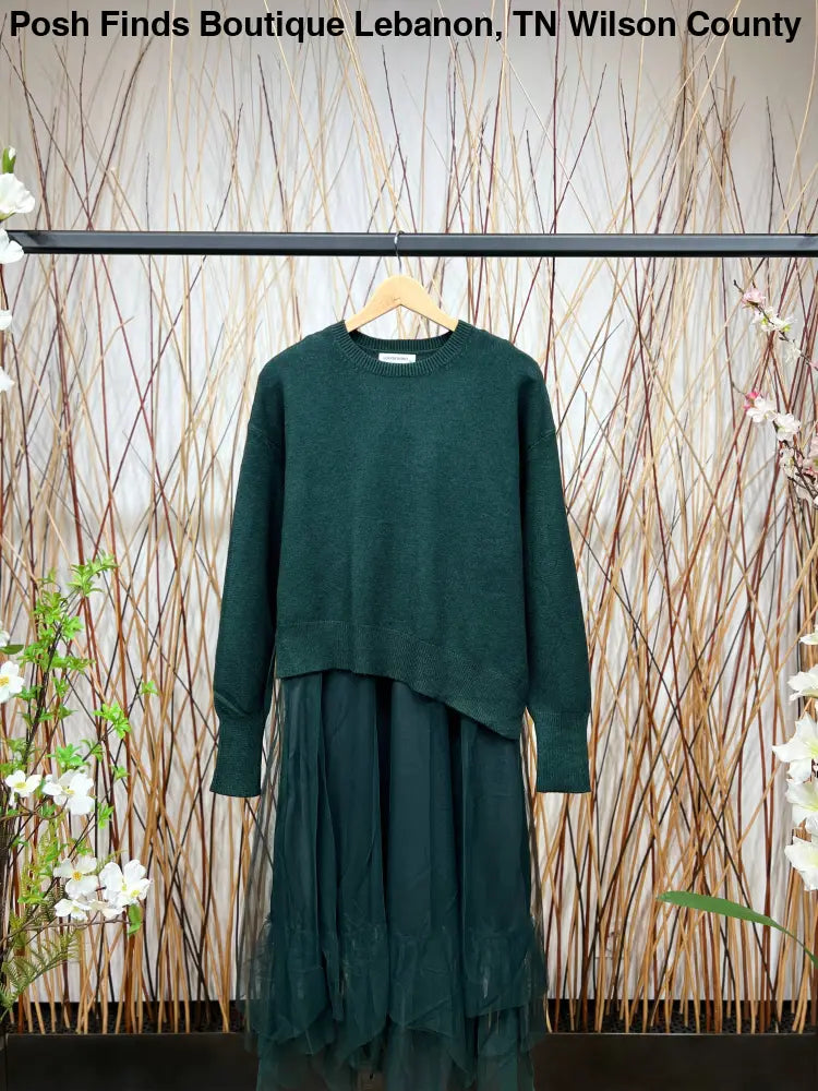 Asymmetric Fit Sweater & Dress Set: Grey - Posh Finds