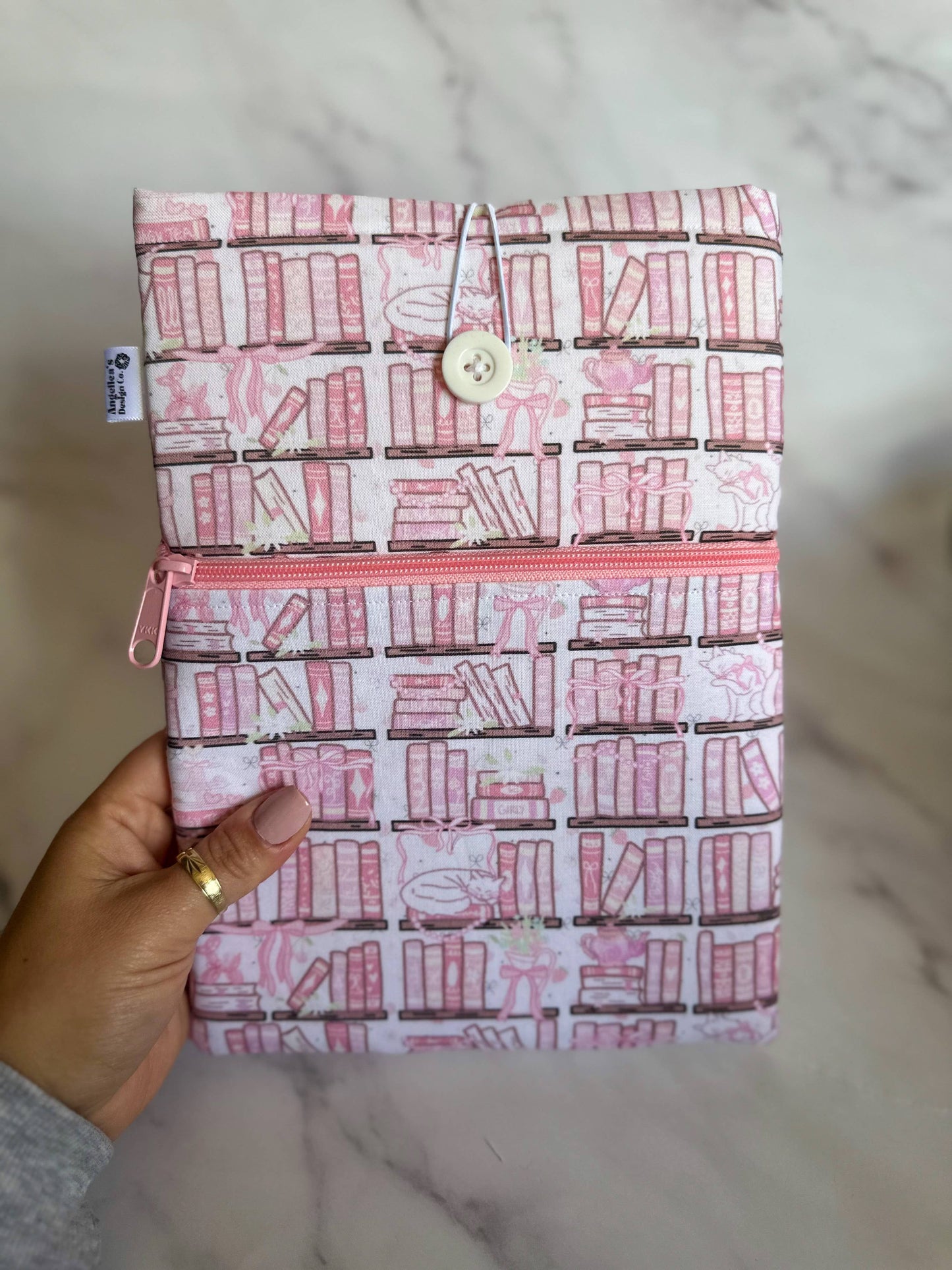PINK COQUETTE LIBRARY book sleeve: Button / XL