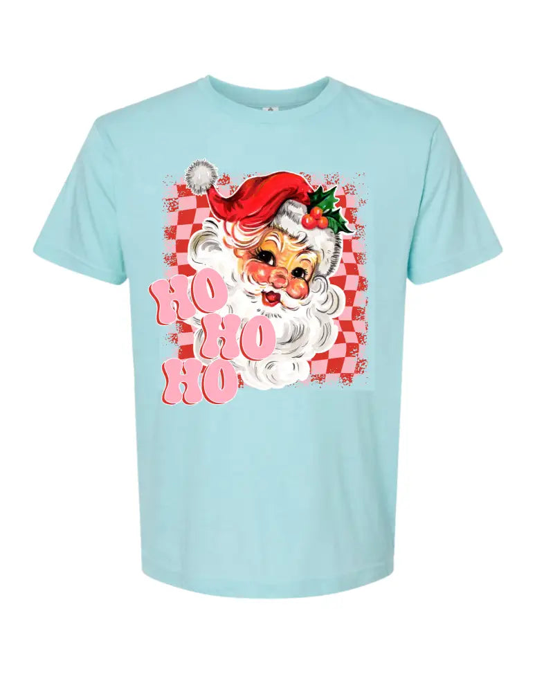 Baby Blue Retro Santa Tee - Posh Finds