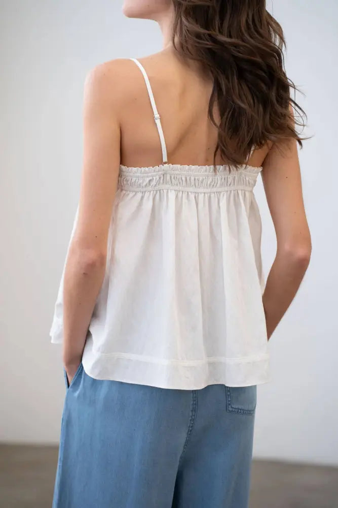 BABYDOLL CAMI TOP: White - Posh Finds