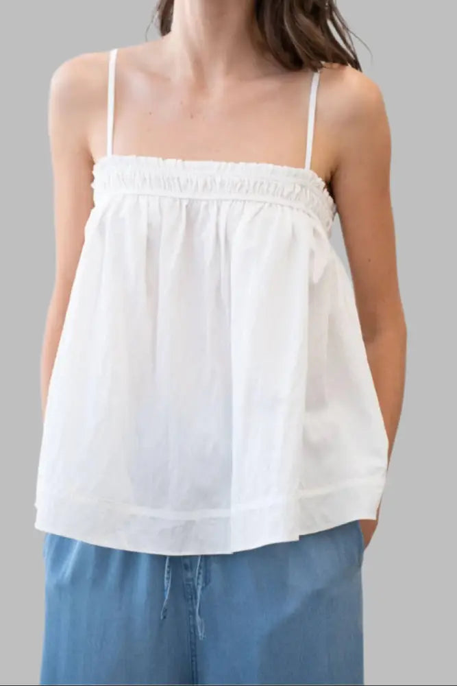 BABYDOLL CAMI TOP: White - Posh Finds