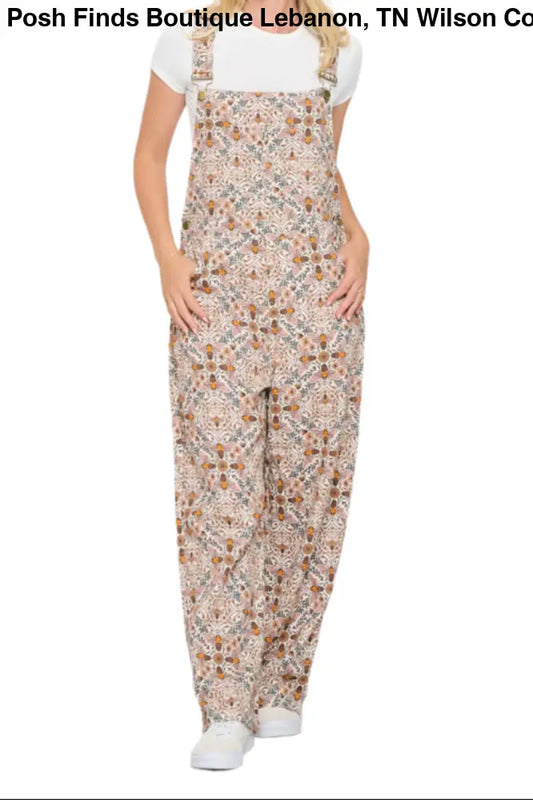 BEE FLORAL PRINT OVERALL - Posh Finds