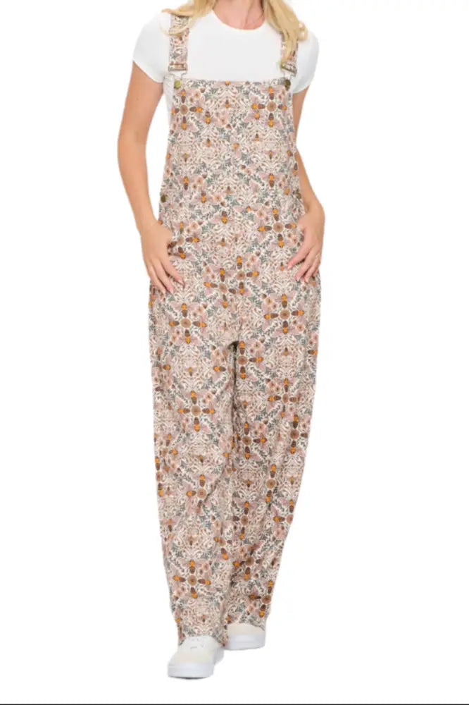 BEE FLORAL PRINT OVERALL - Posh Finds