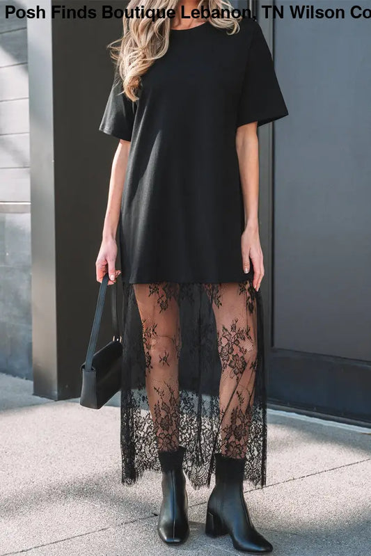 Black High Waist Lace Sandalwood Long dress - Women > Dresses