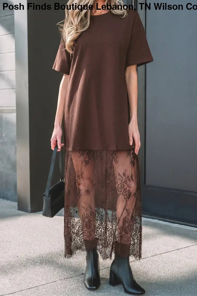 Black High Waist Lace Sandalwood Long dress - Women > Dresses