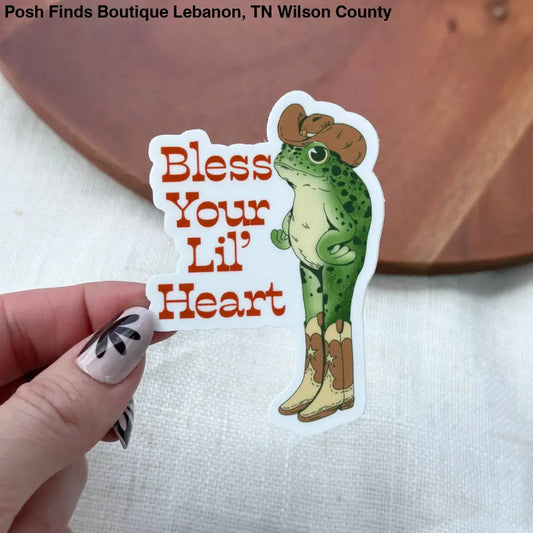 Bless Your Lil' Heart Southern Cowboy Frog Sticker - Posh Finds