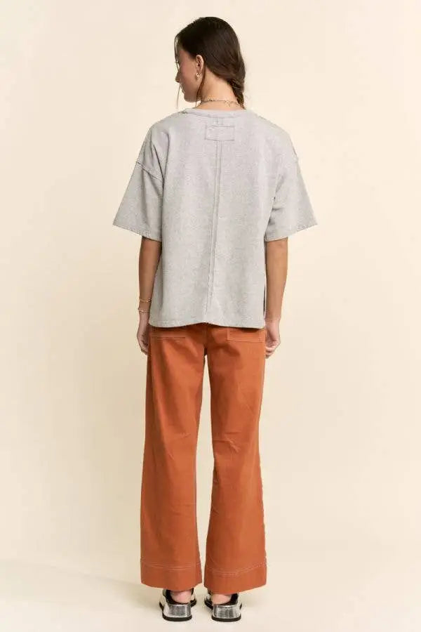 BLOSSOM-CROWNED KITTY PRINTED TOP: Beige - Women > Tops