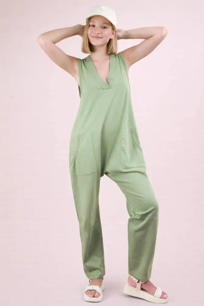 Blue Knit Baggy Jumpsuit - Women > Jumpsuits