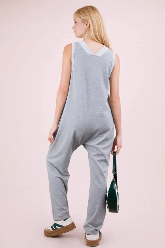 Blue Knit Baggy Jumpsuit - Women > Jumpsuits
