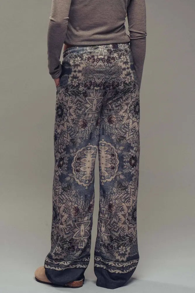 Boho Print Wide-Leg Lounge Pants - Posh Finds