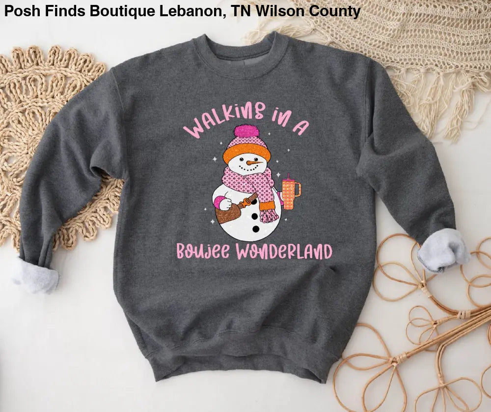 Boujee Wonderland Snowman Sweatshirt - Posh Finds