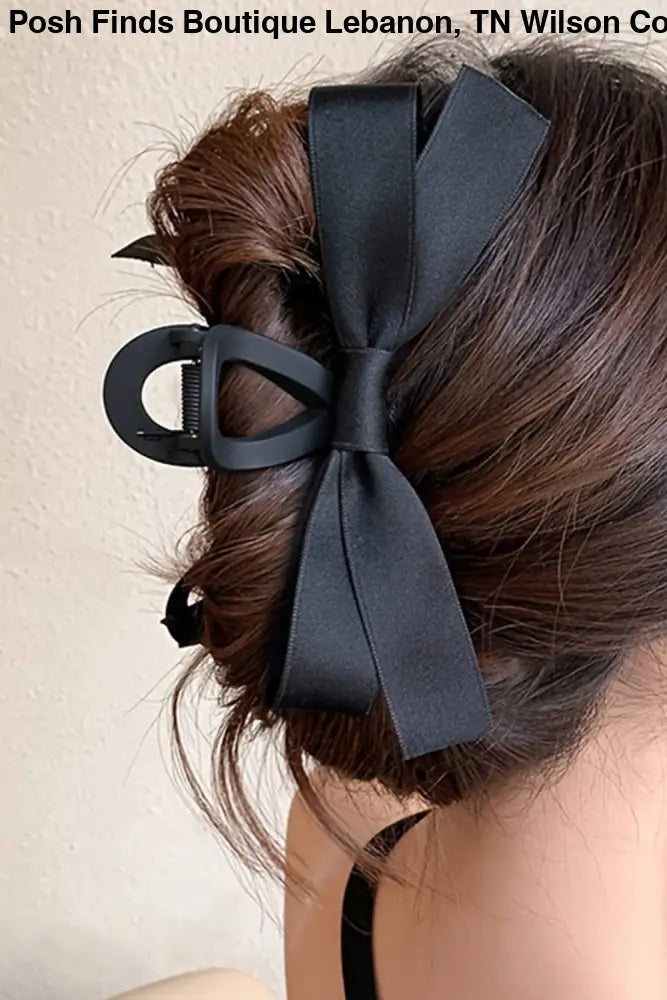 Bow Decor Large Hair Claw Clip: Fiery Red - Posh Finds