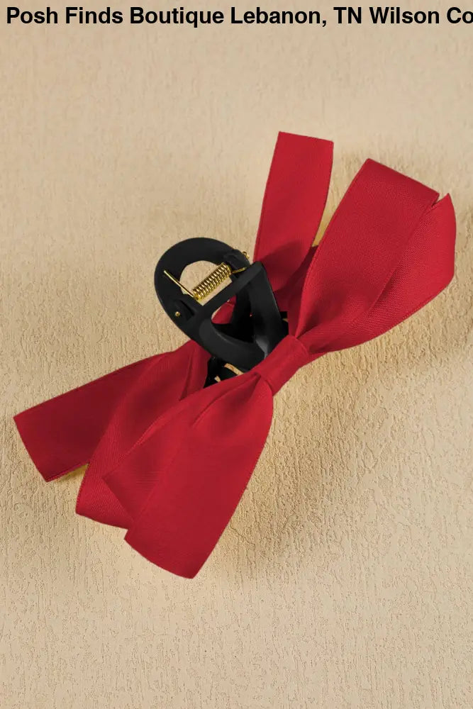 Bow Decor Large Hair Claw Clip: Fiery Red / One Size - Posh Finds