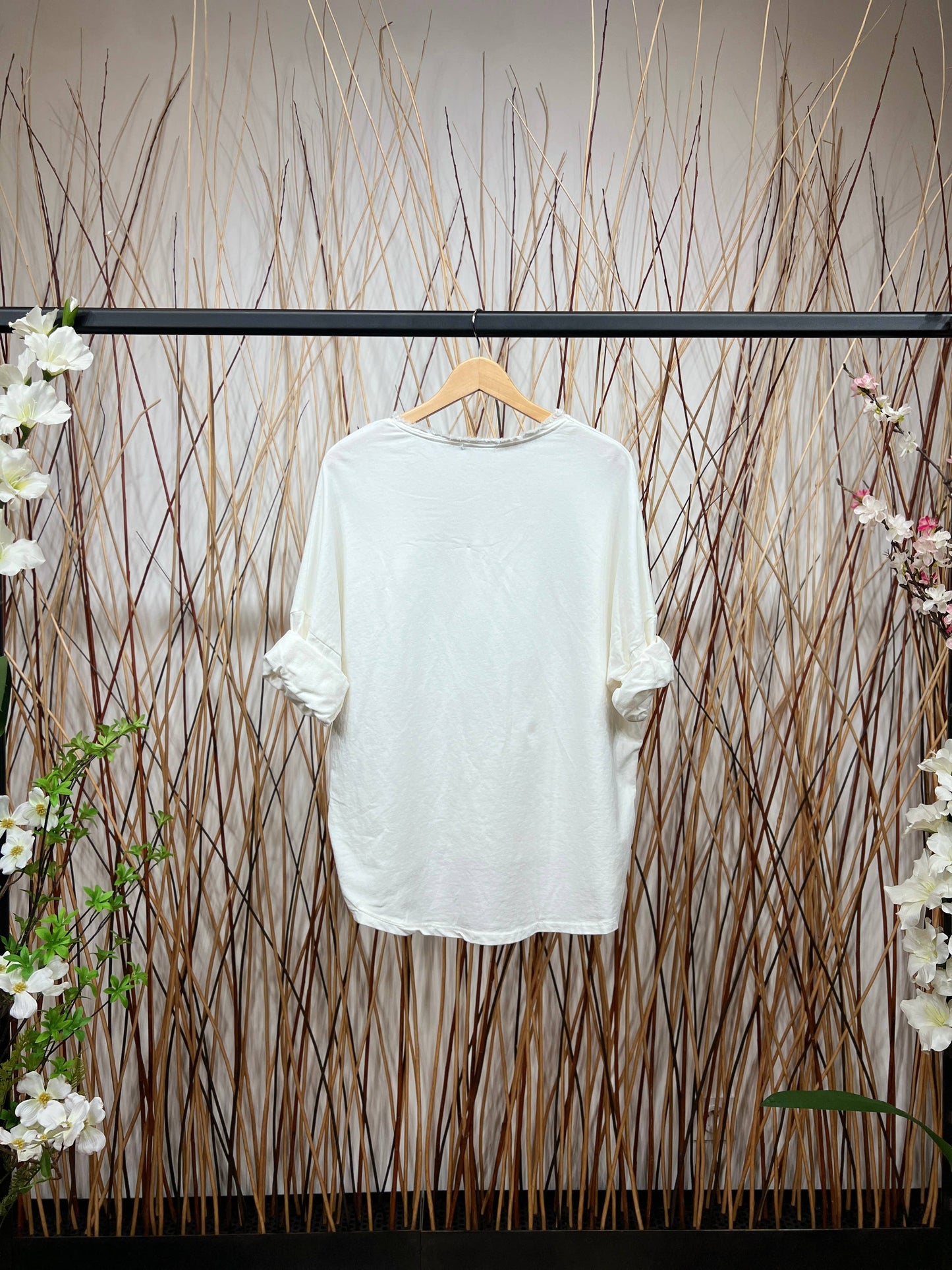 Bow Decoration Long Sleeve V-Neck T-Shirt: Pink - Posh Finds