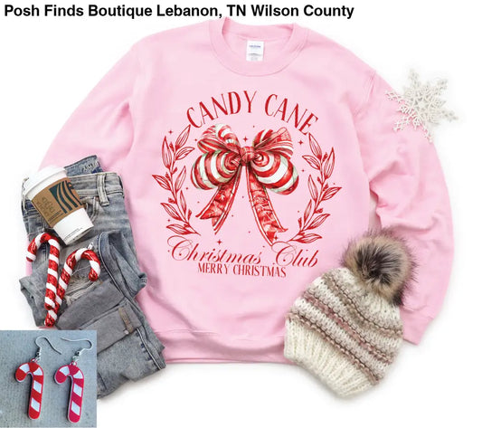 Candy Cane Christmas Sweatshirt - Posh Finds
