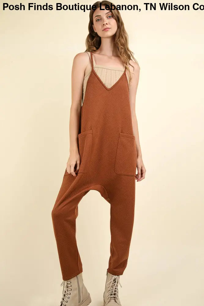 Casual Baggy Knit Jumpsuit: FOREST - Posh Finds