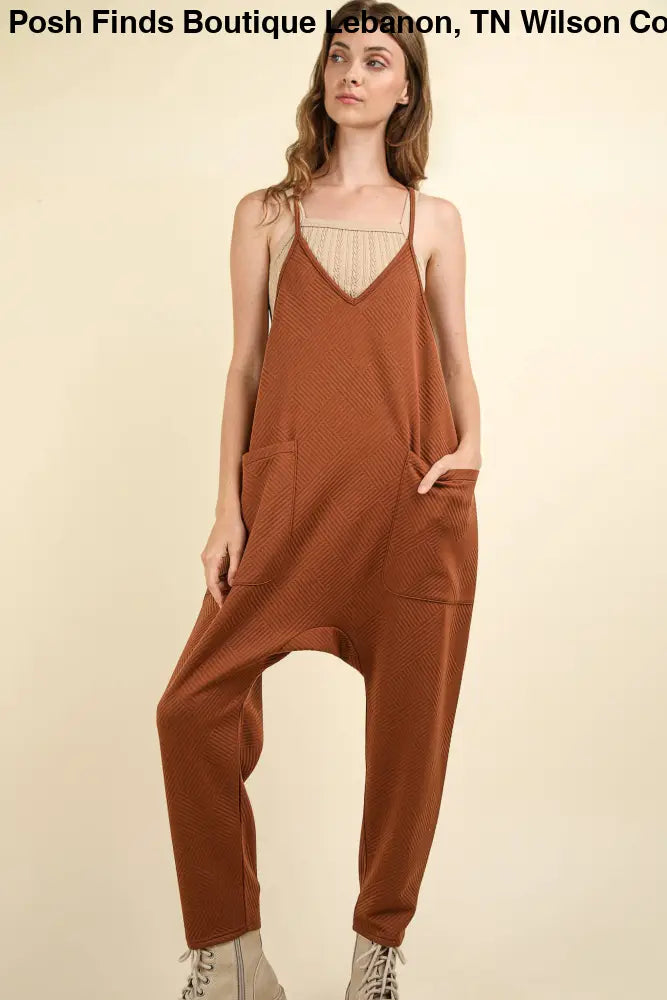 Casual Baggy Knit Jumpsuit: FOREST - Posh Finds