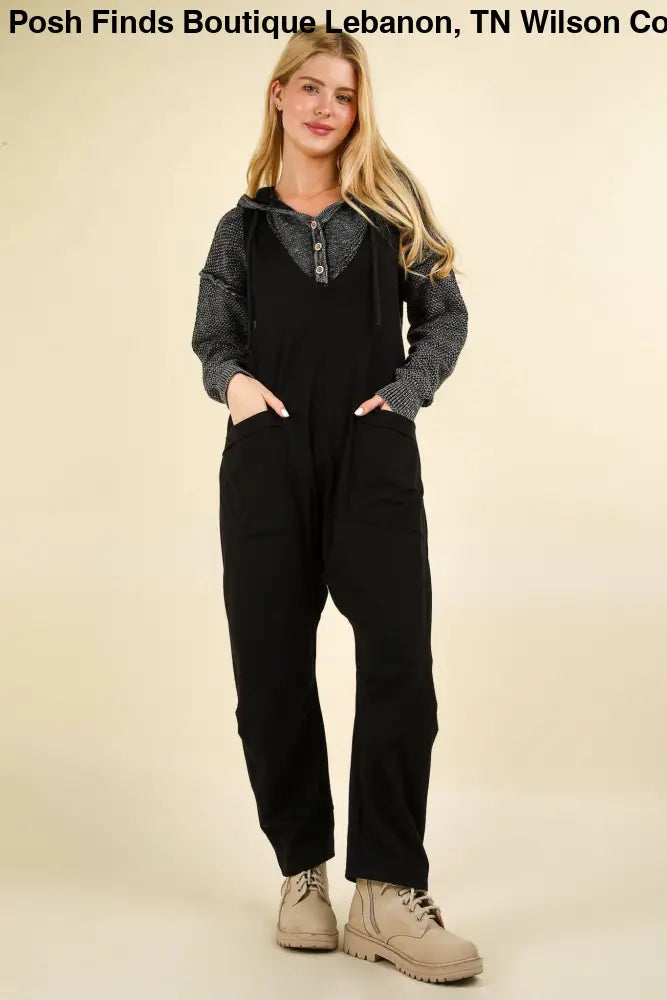 Casual Loose Fit Solid Knit Baggy Jumpsuit: BRICK - Posh Finds
