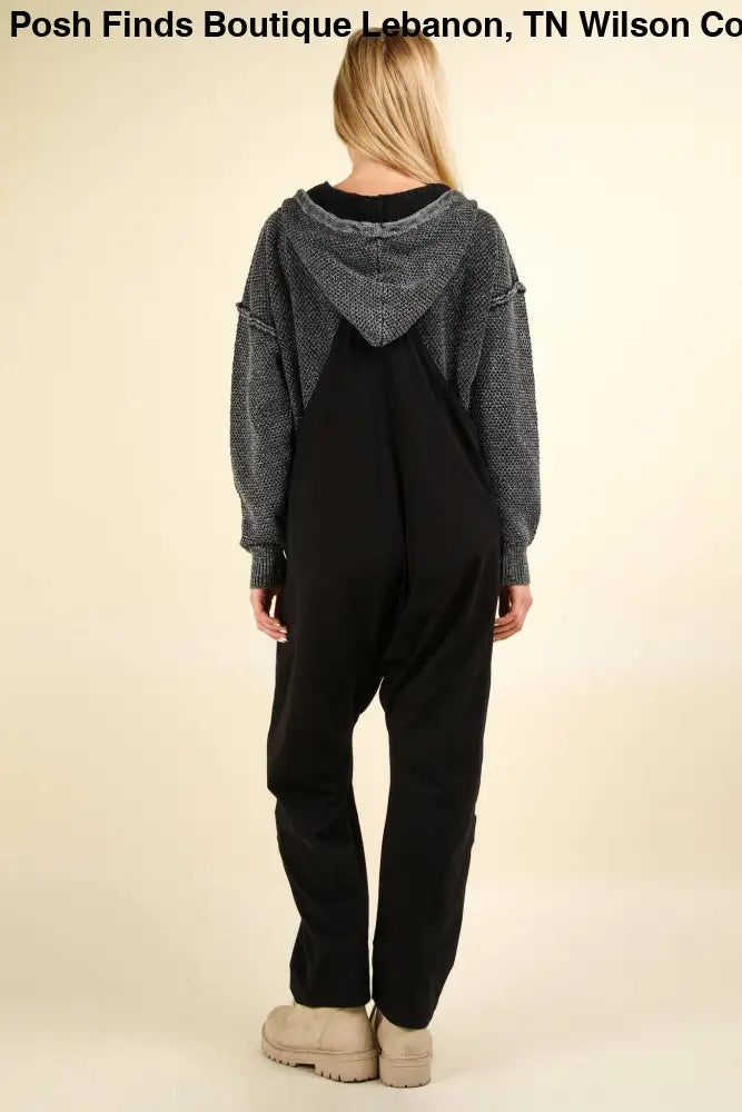 Casual Loose Fit Solid Knit Baggy Jumpsuit: BRICK - Posh Finds
