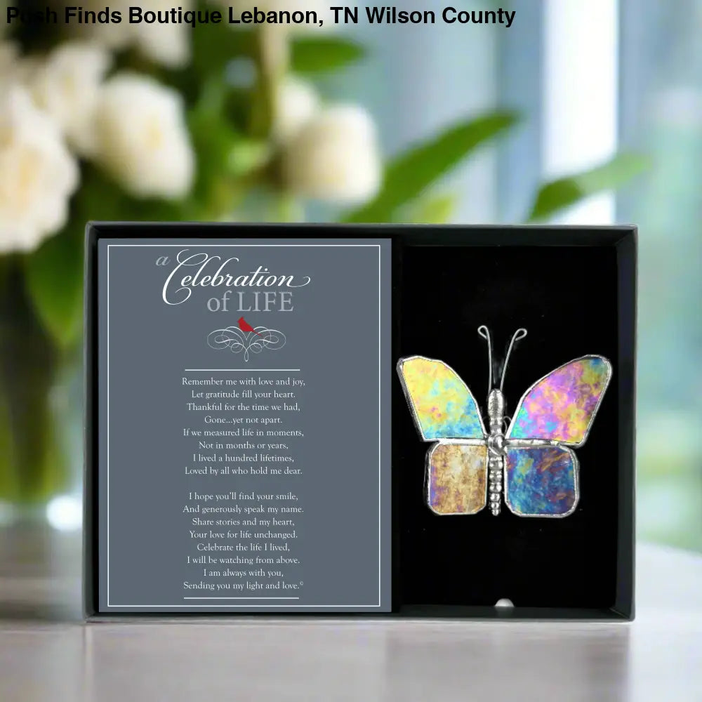 Celebration Of Life Gift: Sympathy Glass Butterfly - Gifts
