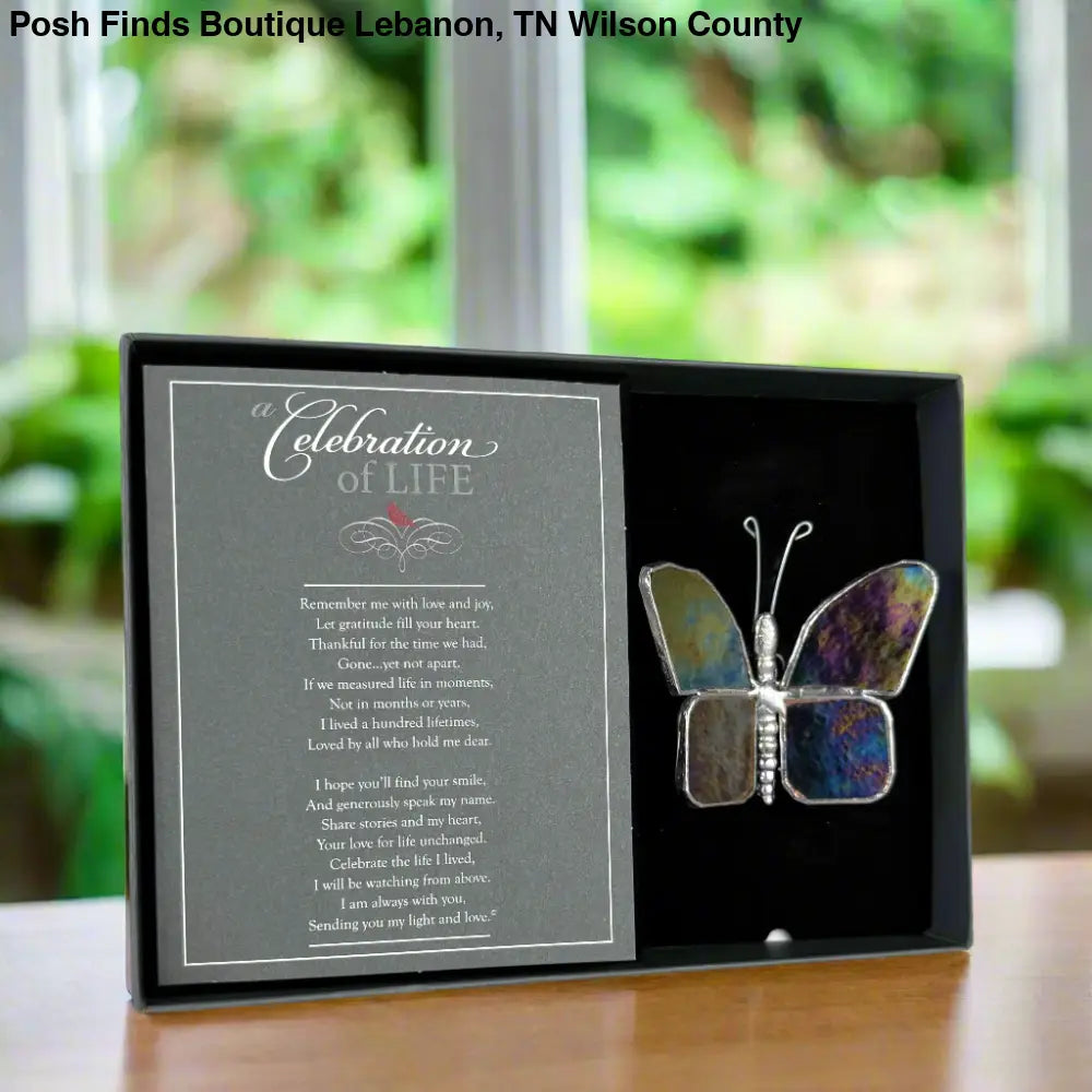 Celebration Of Life Gift: Sympathy Glass Butterfly - Gifts