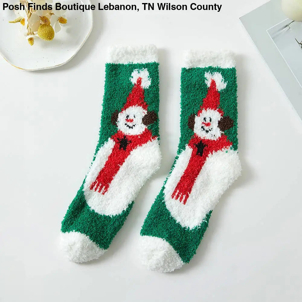 Christmas Pattern Fuzzy Socks - Posh Finds