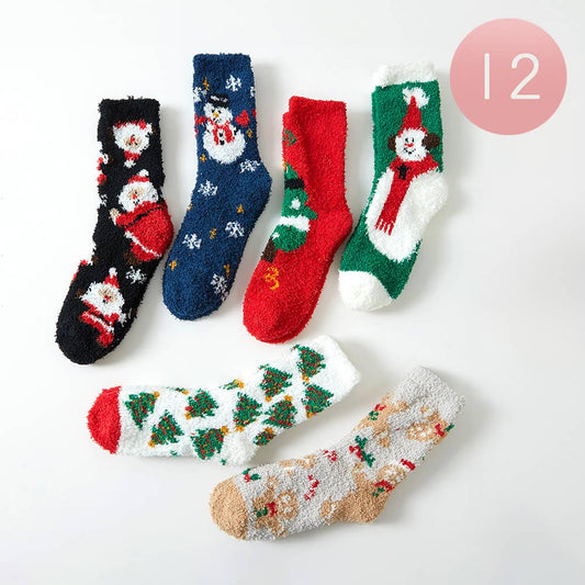 Christmas Pattern Fuzzy Socks - Posh Finds
