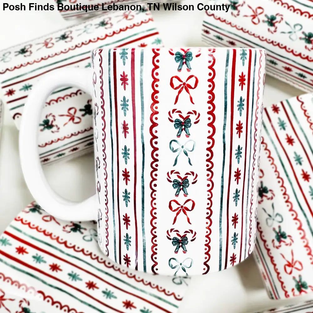 Christmas Wrapping Paper Ceramic Coffee Mug 11 oz. - Posh Finds