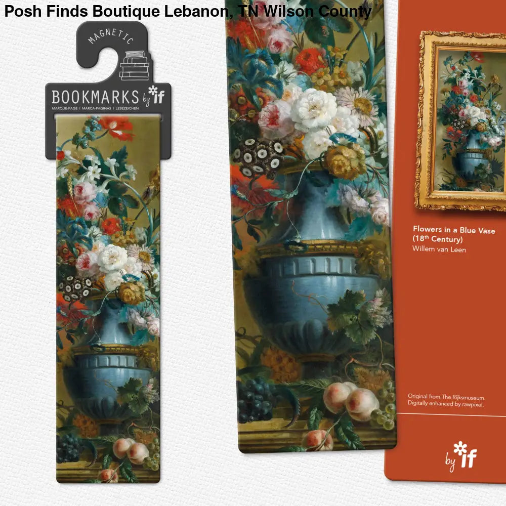 Classics Bookmarks: Flowers in a Blue Vase - Posh Finds