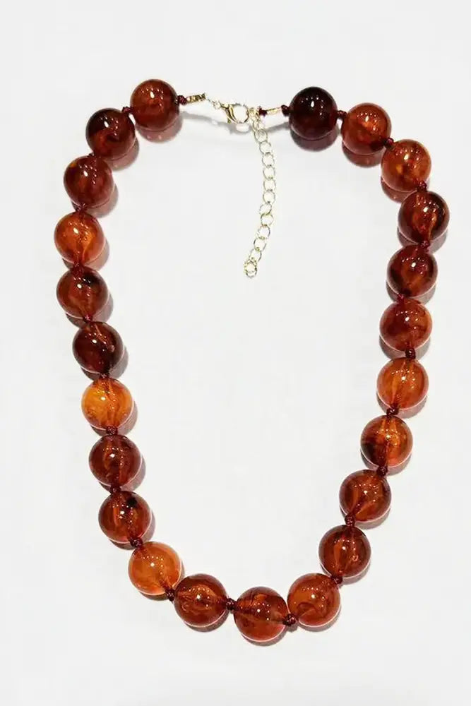 Colorful Resin Bead Necklace - Accessories