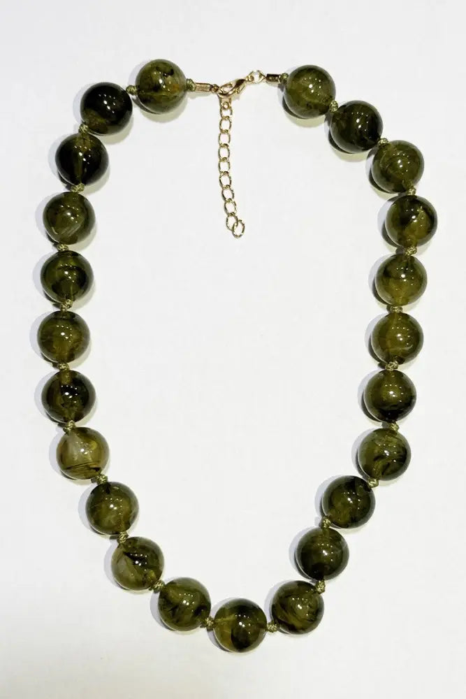 Colorful Resin Bead Necklace - Accessories