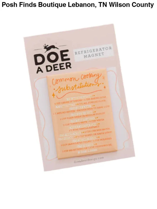 Common Cooking Substitutions Magnet - Posh Finds