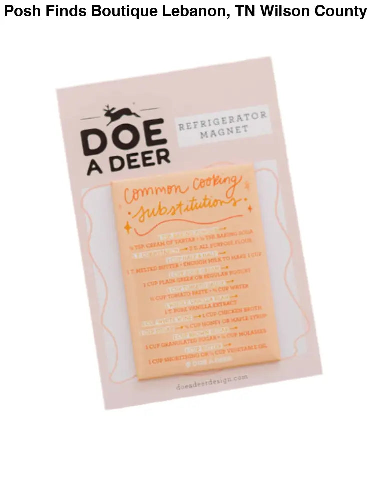 Common Cooking Substitutions Magnet - Posh Finds