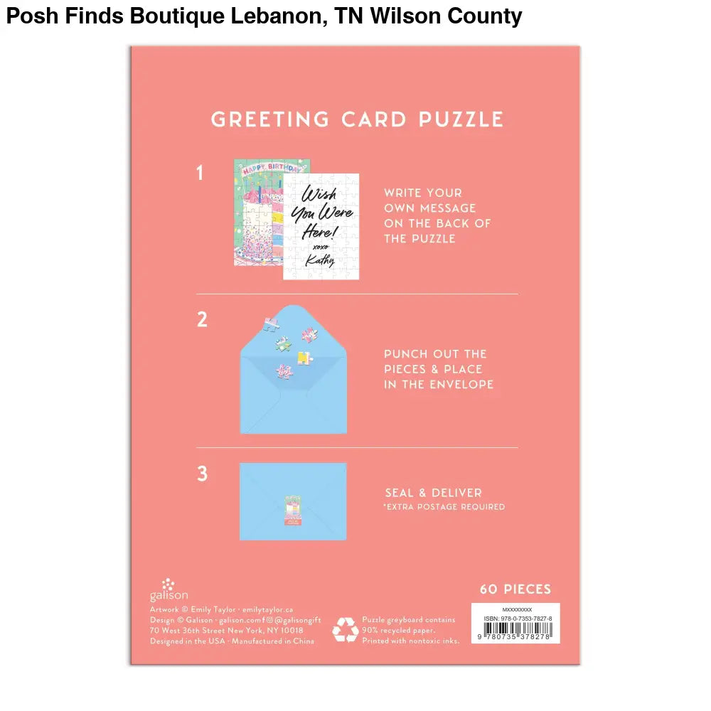 Confetti Birthday Cake Greeting Card Puzzle
