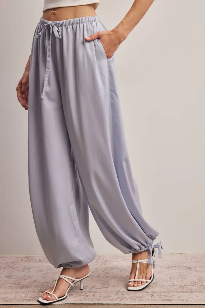Convertible Wide Leg Tie Hem Pants FP0022: Burgundy / Contemporary / S