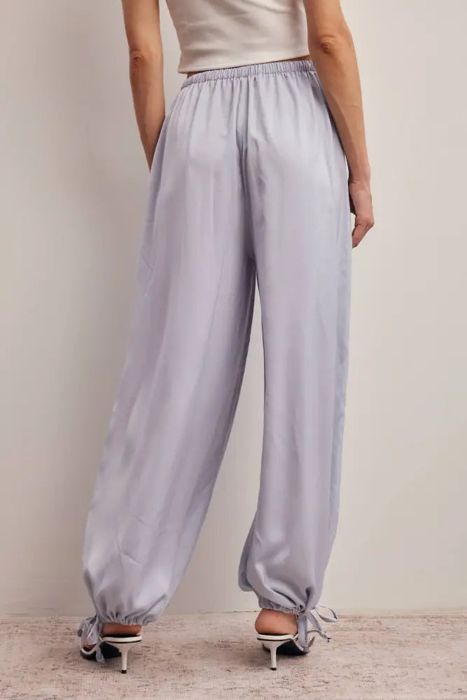 Convertible Wide Leg Tie Hem Pants FP0022: Burgundy / Contemporary / S