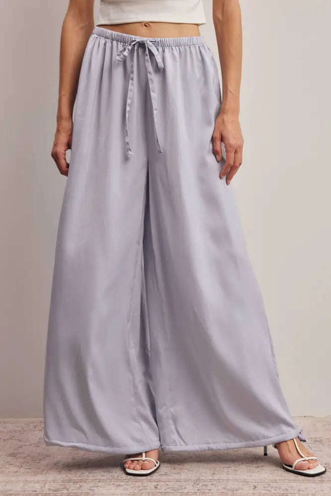 Convertible Wide Leg Tie Hem Pants FP0022: Burgundy / Contemporary / S