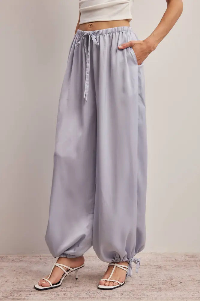 Convertible Wide Leg Tie Hem Pants FP0022: Burgundy / Contemporary / S