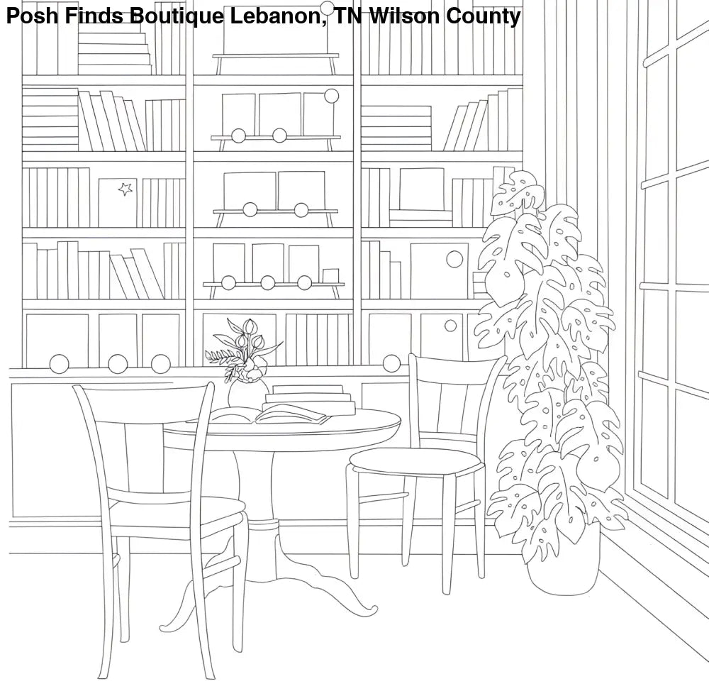Cozy Bookshops: Colouring Book - Posh Finds