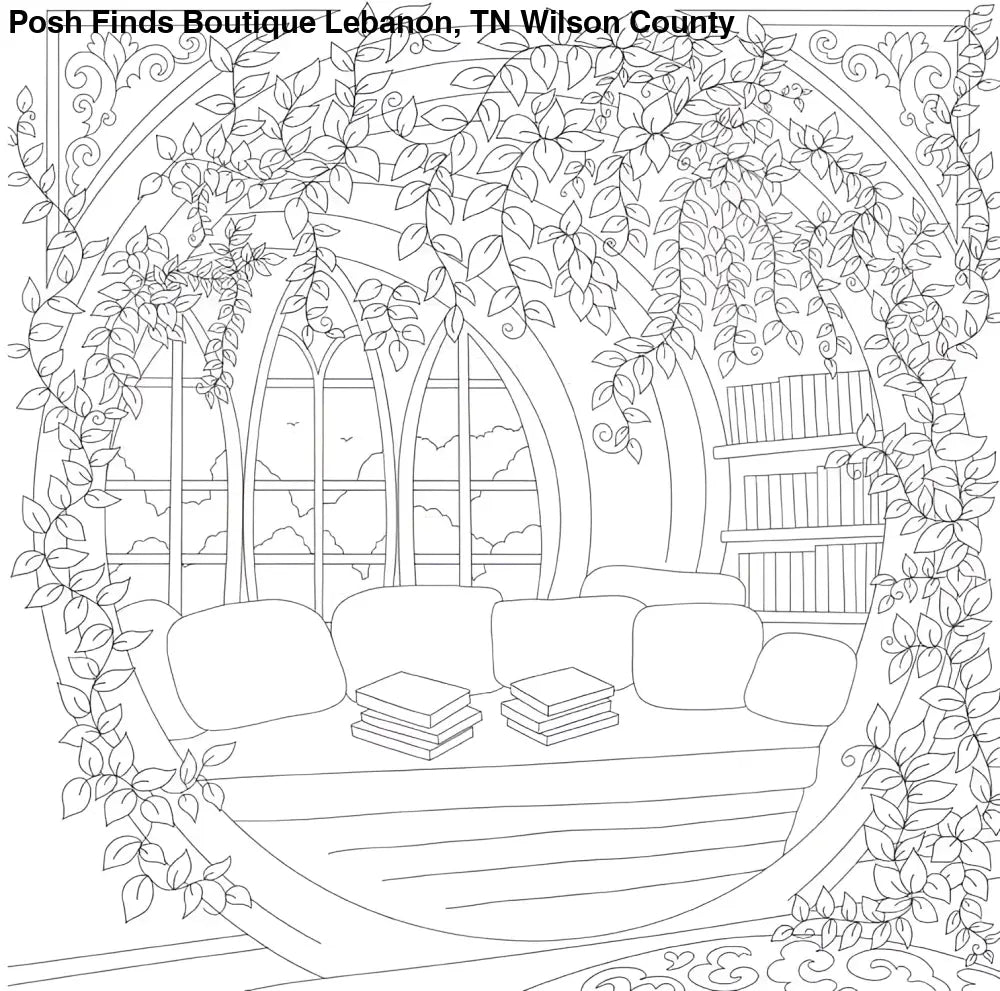 Cozy Bookshops: Colouring Book - Posh Finds