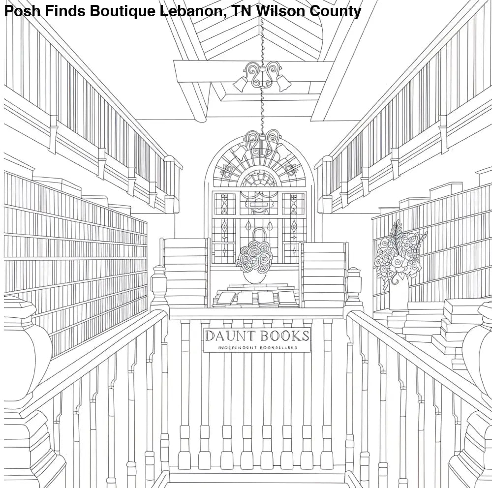 Cozy Bookshops: Colouring Book - Posh Finds