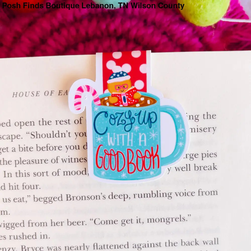 Cozy Up With a Good Book Christmas Magnetic Bookmark - Posh Finds