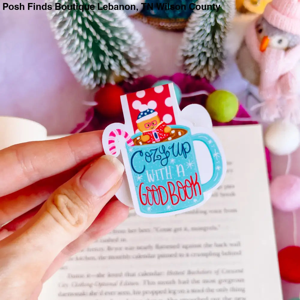 Cozy Up With a Good Book Christmas Magnetic Bookmark - Posh Finds