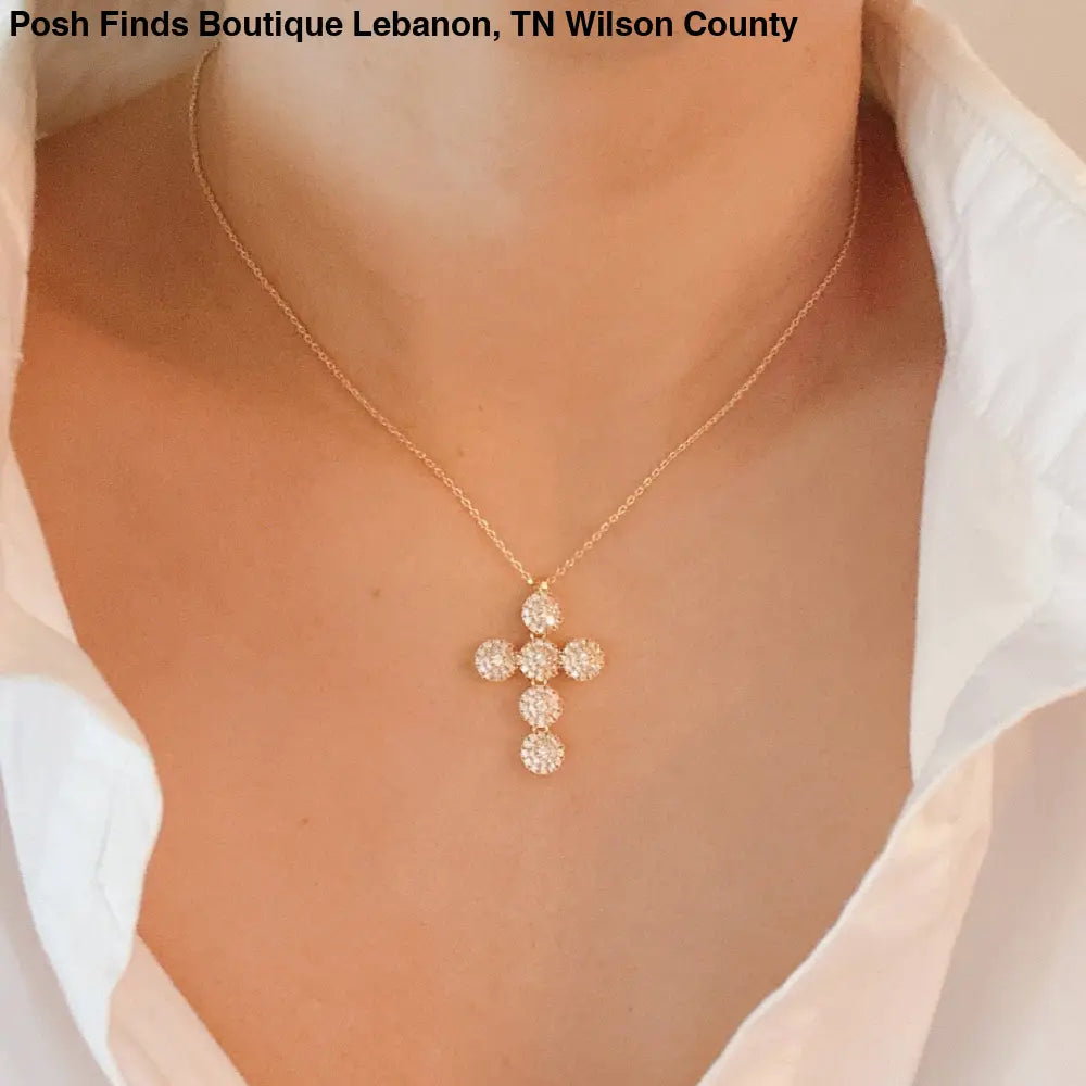 Dainty Sparkle Cross Necklace - Posh Finds