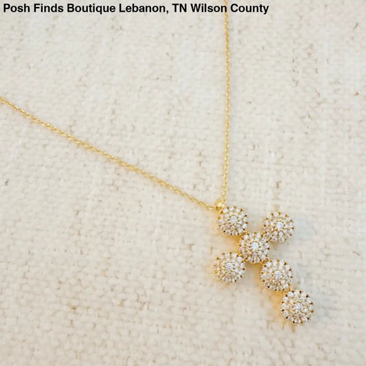 Dainty Sparkle Cross Necklace - Posh Finds