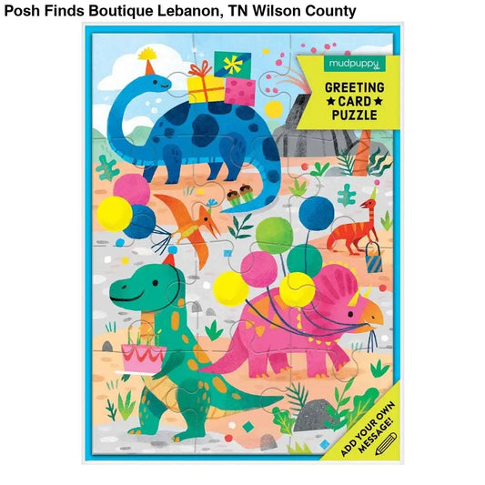Dino Party Greeting Card Puzzle
