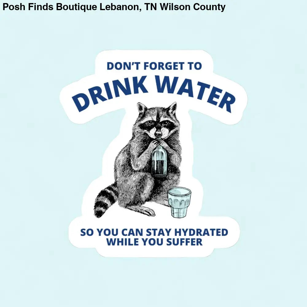 Don’t Forget to Drink Water Raccoon Sticker