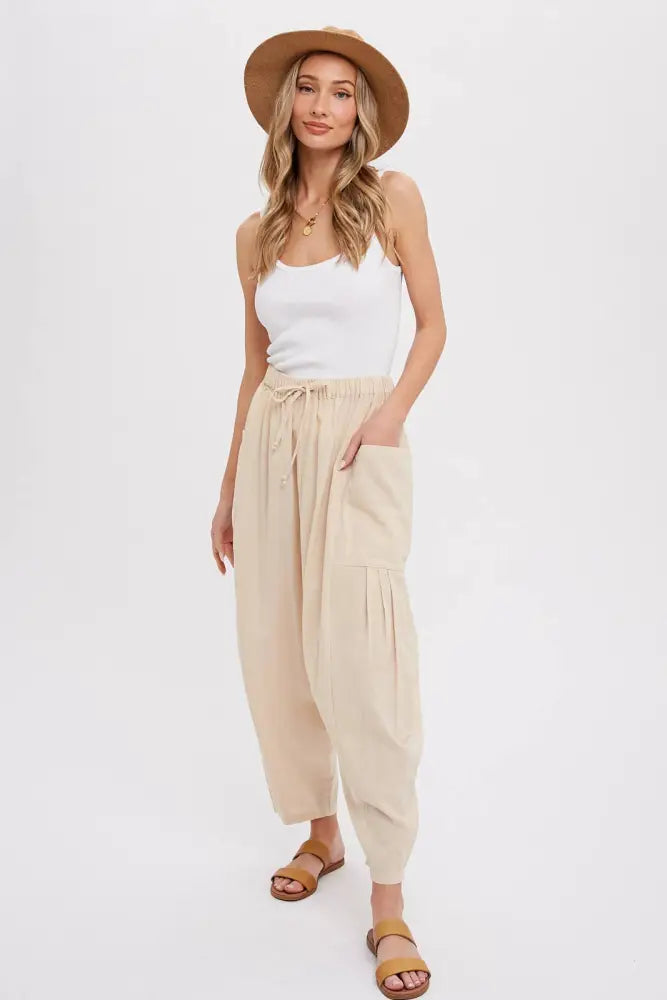EFFORTLESS HAREM PANTS: MOCHA / L